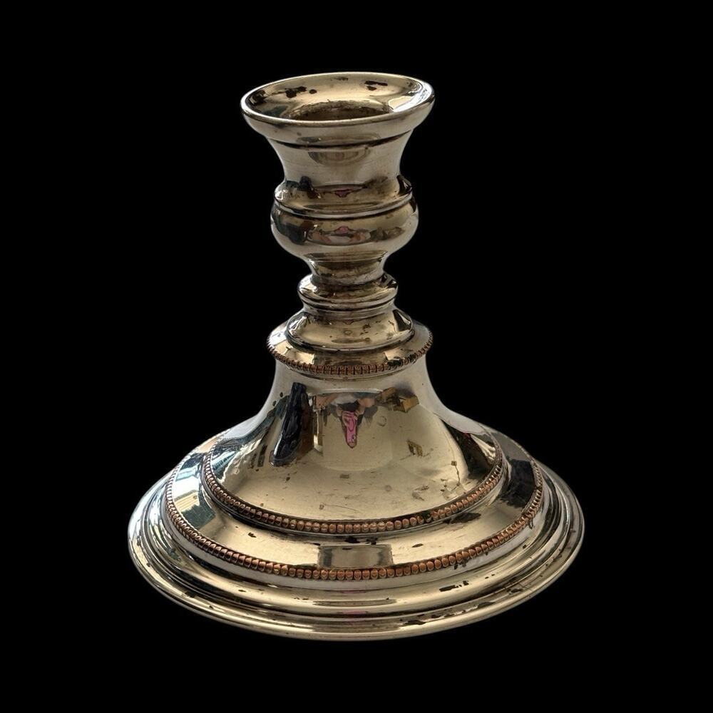 I.F.S LTD Silver Plated Candle Holder Made in England Weighted Antique